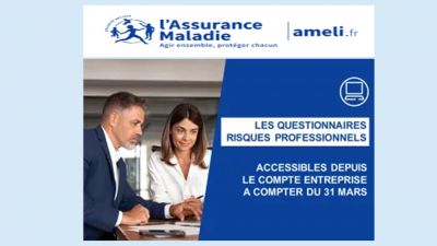Les questionnaires risques professionnels (AT/MP) bientôt accessibles depuis le compte net-entreprise