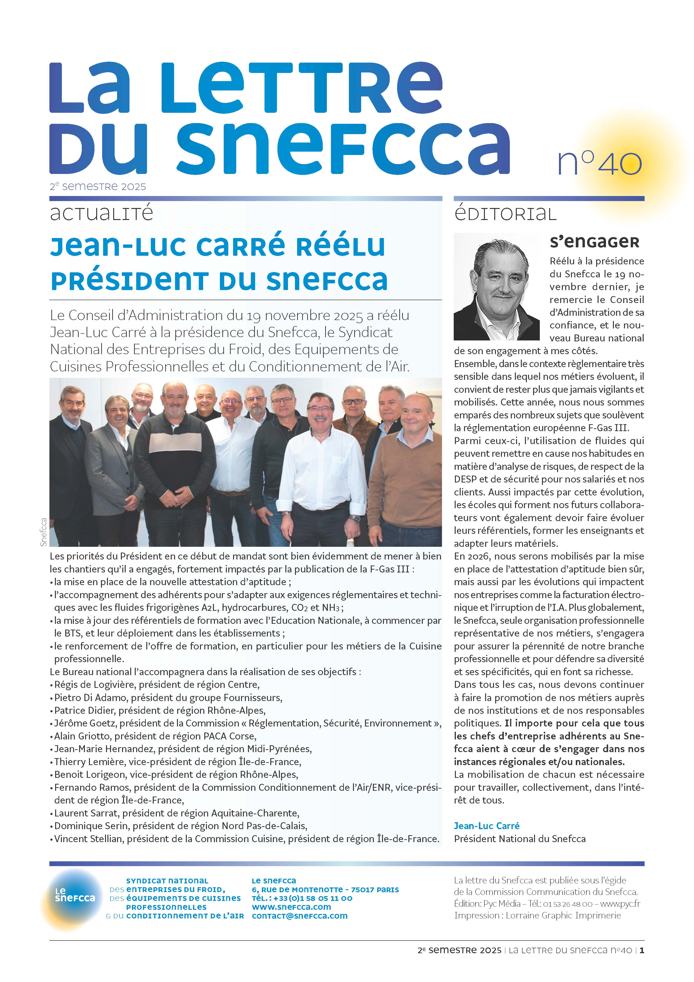 La Lettre du Snefcca n°40